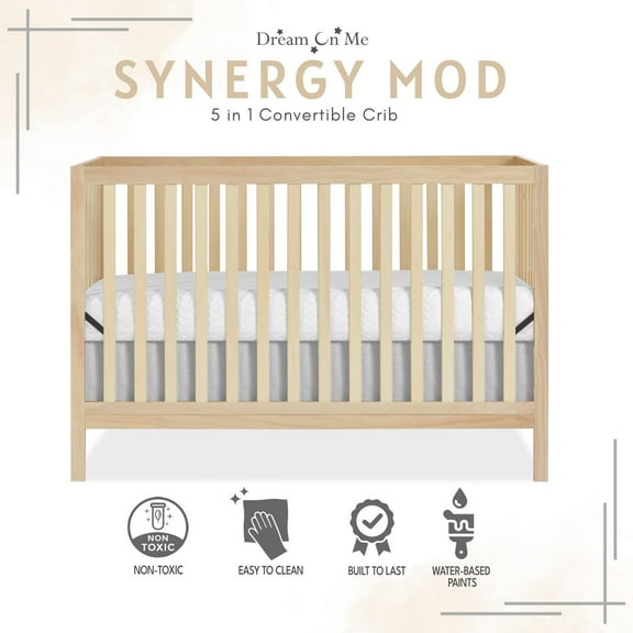 Berceau Dream On Me Synergy MOD, fabriqué en bois de pin durable de Nouvelle-Zélande