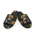 thumbnail image 2 of COEQINE Highland Cow Sunflower Fluffy Slippers for Women, Black Leopard Print Open Toe Slippers Cute House Slides Foldable Washable Slip On House Shoes Quiet Slides for Hardwood Floors, 36-37, 2 of 7