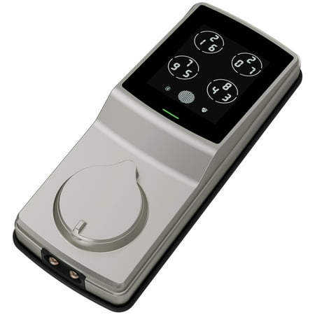 Lockly - Secure Pro Smart Lock Wi-Fi Replacement Deadbolt with 3D Biometric Fingerprint/Keypad/Voice Control Access - Satin Nickel