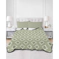 thumbnail image 3 of Sage Green Boho Geometric Twin XL Size Down Alternative Comforter, Lightweight Comforter Quilt Bedding Set with Pillow Shams Country Abstract Pattern All Seasons Bed Comforter Duvet Insert 68"x98", 3 of 7