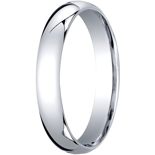 Aetonal - Mens Platinum, 4mm Slightly Domed Standard ...