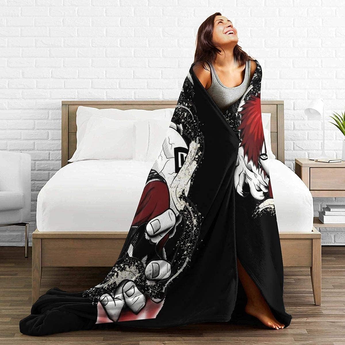GARA × blackmeans QUILT STOLE Shippuden Gaara Fleece Throw Blanket Daily Nap Polyester Quilt