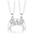 thumbnail image 1 of Cadena con imán para joystick - Collar a juego para parejas, mejores amigas, plata, 1 of 5