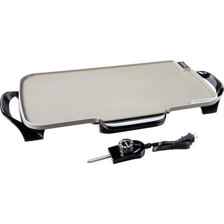 07062-22-Inch Ceramic Removable Handles Electric Griddle, Grey Ceramic