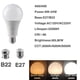 thumbnail image 3 of Lámpara led para adorno del hogar, luz diurna blanca fría, A60, A80, 4 piezas, E14, E27, B22, AC120V/AC220V, potencia de 8-24W, 3 of 4