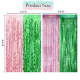 thumbnail image 4 of Pink and Green Foil Fringe Curtain Backdrop Decorations,1 Pack of Straight Lines,1 Pack of Waves,Photo Booth Backdrop for&nbsp;Witch Theme Birthday Party Decorations(2 Pack,3.2 ft x 6.6 ft), 4 of 6
