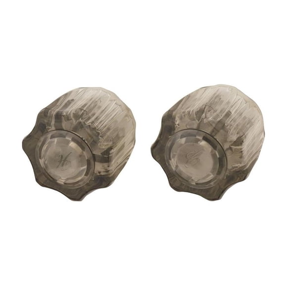 Empire Brass Faucet Handle CRD-UCJH Fits All Empire Non-Metallic Faucets; Smoked Crystal Acrylic Knob Handle; Set Of 2; With Hot And Cold Buttons