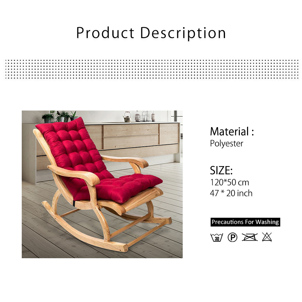 120x50CM Pure Color Thickened Double-sided Sanding Chair Cushion Autumn and Winter Lunch Break Folding Rocking Chair Cushion (NO Chairs) - image 3 of 7