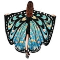 thumbnail image 2 of TISHITA Cape Imprimée en Forme de Papillon Foulard Châle Cape Embouchure Noël Bleu, 2 of 4