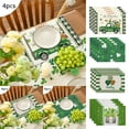 4PCS St. Patrick's Day Placemat Green Table Decoration Non Slip