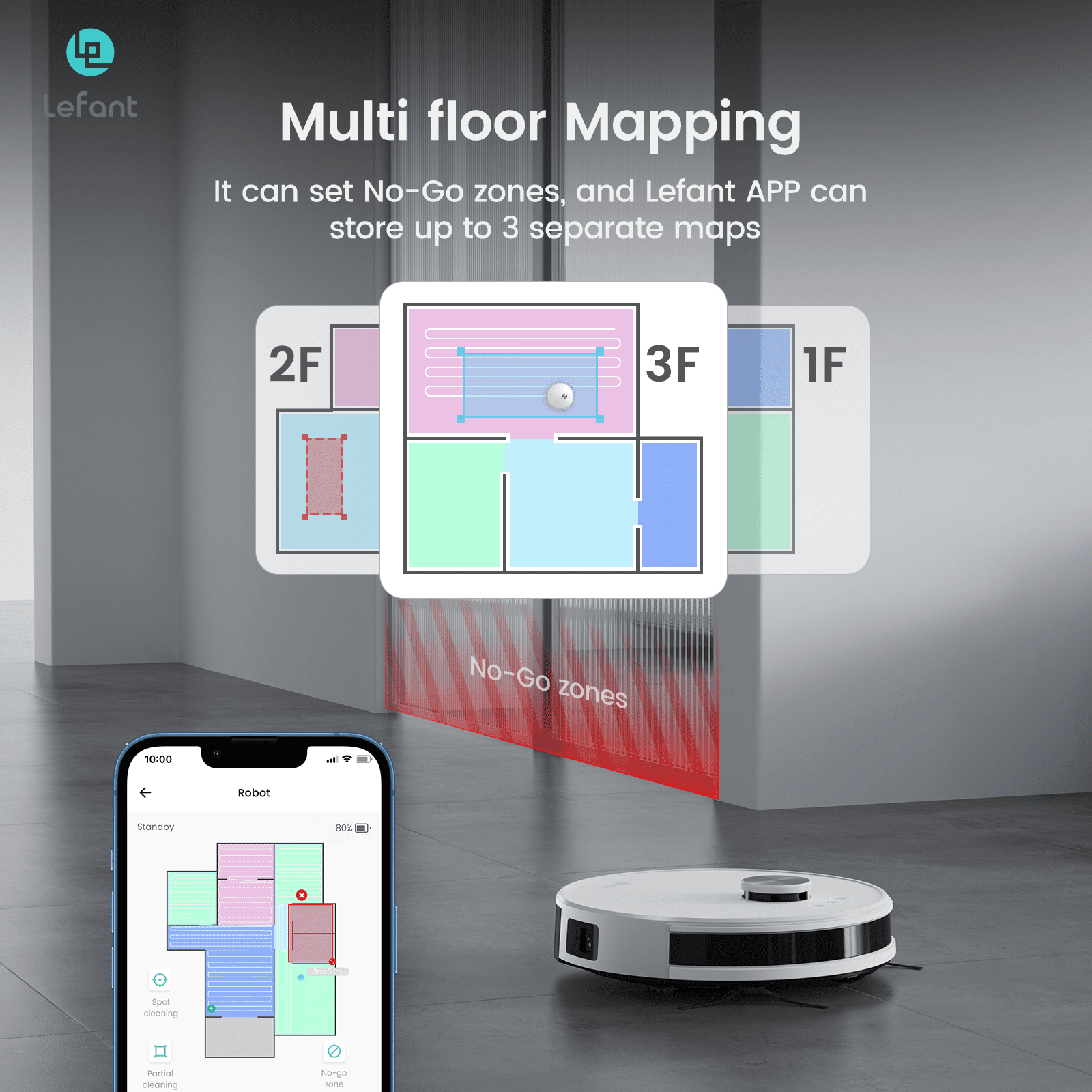 Lefant M1 Robot Vacuum Cleaner and Mop Combo, LIDAR Navigation with Alexa/APP Control, Ideal for Carpets Pet Hair