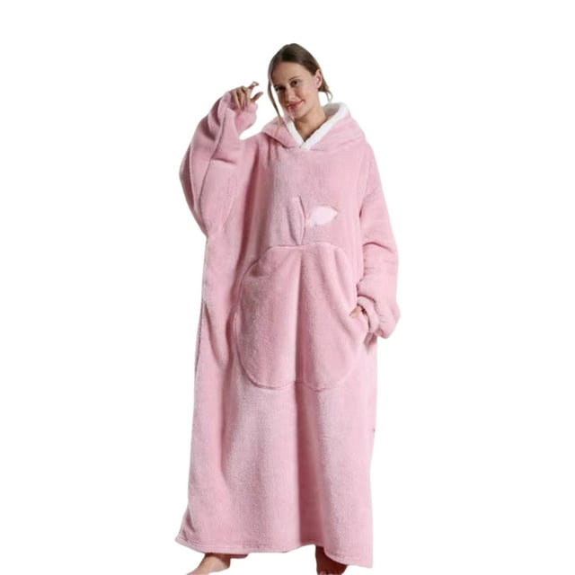 Wweixi Couverture d'Hiver à Capuche en Polyester, Élégante et Confortable, Sensation Douce. Rose