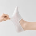 thumbnail image 5 of 10 Pairs Non Skid Grip No-Show Socks for Women, Cute Tulip Bow Heart Embroidered Ankle Socks with Non-Slip Heel, Soft White Crew Style for Everyday Comfort, 5 of 8