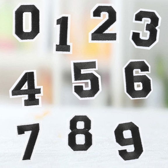 Supvox 10-Pack Black -On Numbers for Clothing, Fabric Decoration, Crafts, Special Occasion Apparel