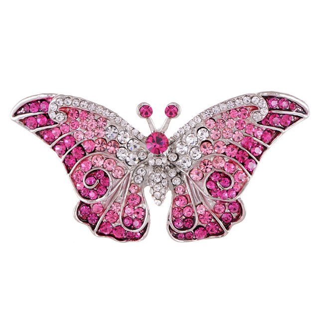Empress Monarch Winged Butterfly Crystal Rhinestone Brooch Pin