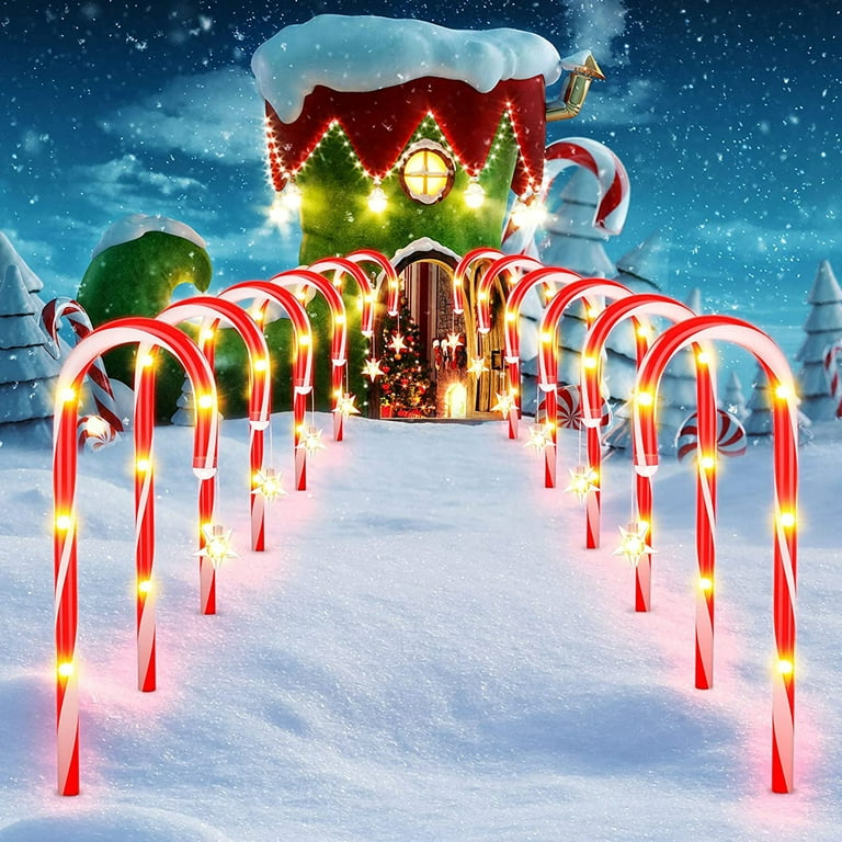 Outdoor Christmas Decorations Candy Cane Arch Shelly Lighting