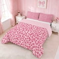 thumbnail image 3 of Erosebridal Leopard Bow Print Full Size Comforter Sets for Girls, Cheetah Animal Spots Girly Bedding Comforter Set, Pink Reversible 3-Piece 1 Comforter and 2 Pillowcases, 3 of 6