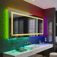 thumbnail image 2 of LUVODI Large LED Anti-Fog Bathroom Mirror 59x31in RGB Backlight Dimmable Makeup Mirror Square, 2 of 11