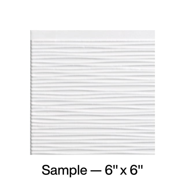 FASÄDE Ripple Decorative Vinyl Backsplash Panel in Matte White (6X6 Inch Sample