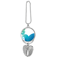 thumbnail image 1 of Blue Olive Branch Anti-war Pattern Silver Wing Car Pendant Decoration, 1 of 4