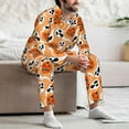 thumbnail image 6 of Halloween Costumes Mens Pajamas Set, halloween pumpkin ghost fun Halloween Pajamas Button Down Long Sleeve Loungewear Halloween Sleepwear Pjs sets for Men, 6 of 7