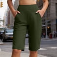 thumbnail image 6 of Tqcoqu Womens Capri Pants High Waisted Straight Leg Yoga Leggings with Pockets Workout Summer Pants,Army Green,Women's S-XXXL, 6 of 8