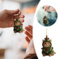thumbnail image 1 of Hangs2 2D Acrylic Cat Themed Rearview Ornament And Keychain For Indoor And Holiday Use, 1 of 5