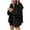 Black, variant on Button Cardigan for Women Waffle Knit Solid Color Hooded Long Sleeve Jackets Ladies Casual Fashion Work out Coats(Khaki,M)