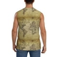 thumbnail image 4 of Haiem Men's Vintage World Map Print Tank Tops Summer Sleeveless Cut Off Workout T-Shirts Fitness Vest Athletic Undershirts-Medium, 4 of 8