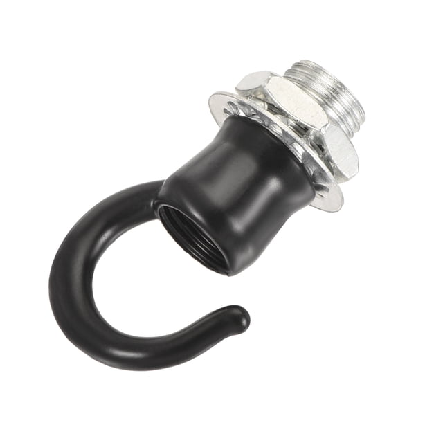 Unique Bargains Alloy Ceiling Hook 22mmx28mm for Ceiling Pendant Light Plate Black