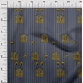 thumbnail image 2 of oneOone Cotton Flex Grayish Blue Fabric Chevron|Floral & Women Block Quilting Supplies Print Sewing Fabric By The Yard 40 Inch Wide, 2 of 4