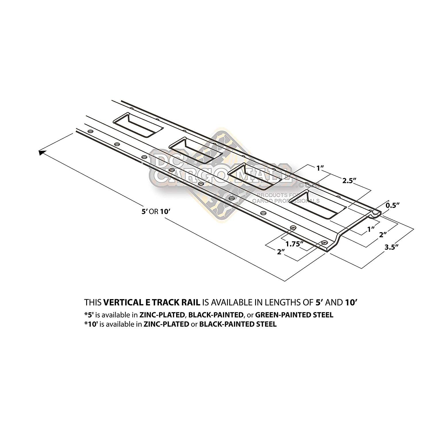 Buy DC Cargo Mall SIX 8ft ETrack Rails, Vertical Powder Coated TieDowns Long Heavy Duty