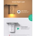 thumbnail image 3 of Extensor de enchufe Mifaso de pared con estante, luz nocturna, 5 AC, 2 USB A, 2 USB C, 3 of 7