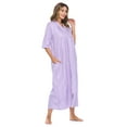 thumbnail image 2 of Casual Nights Women's Zip Front Seersucker House Dress 3/4 Sleeves Housecoat Long Duster Lounger, 2 of 4