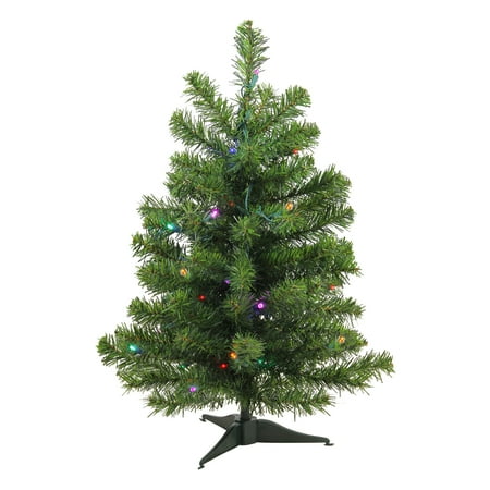 Northlight 2' Prelit Artificial Christmas Tree Canadian Pine - Multicolor LED Lights