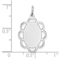 thumbnail image 3 of 925 Sterling Silver Polished Engraveable Disc Charm 24x14mm Wide Pendant Necklace for Women, 3 of 4