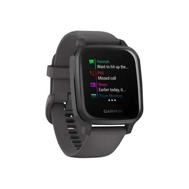 Garmin Venu Sq - Shadow gray - sport watch with band - silicone - shadow gray - wrist size: 4.92 in - 7.48 in - display 1.3