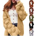 thumbnail image 7 of Yokua Plus size women's cardigan sweater autumn thick knitted sweater, 7 of 7