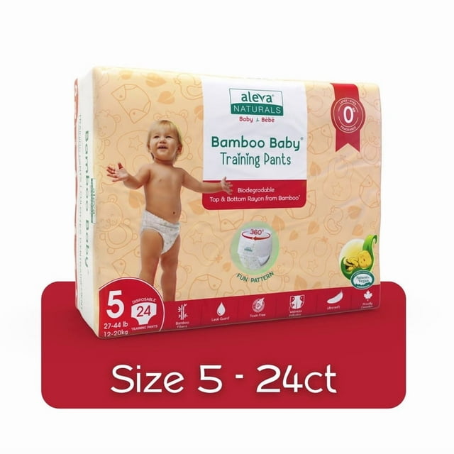 Aleva Naturals® Bamboo Baby Training Pants (Size 5) - 24 Count