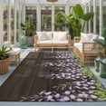 thumbnail image 2 of Large Area Rugs 6'x9', Purple Flowers Carpet Runner Indoor Outdoor Rugs Home Decor Aesthetic, Weeping Spring Floral Wooden Pastoral Non Slip Mats Washable Accent Rug for Living Room Bedroom, 2 of 8