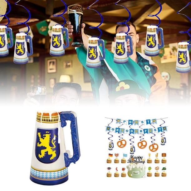 Decoración temática para el festival de la cerveza PROST OKTOBERFEST Conjunto de colgantes en espiral con bandera