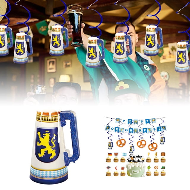 Prost Oktoberfest Festival Theme Party Decorations Spiral Pendant Hanging Flag Set