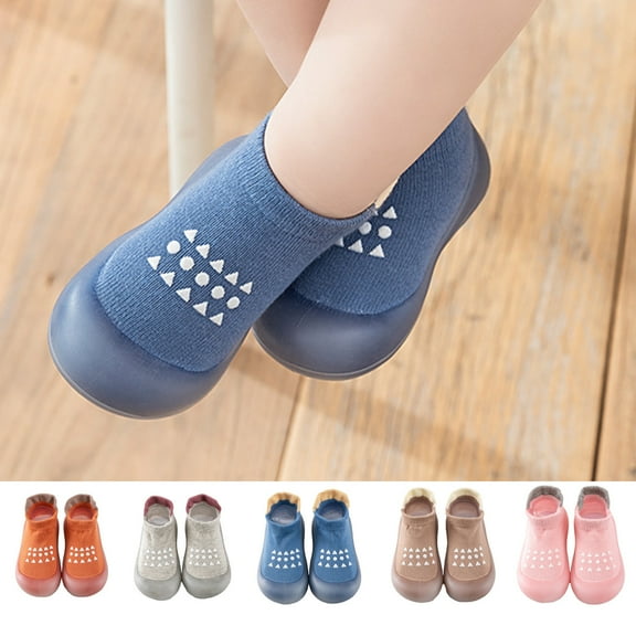 Baby Sock Shoes Baby Sock Shoes Walking Shoes Non Breathable Slippers Soft Rubber Sole Toddler Walking Shoes Blue 2 Years-2.5 Years