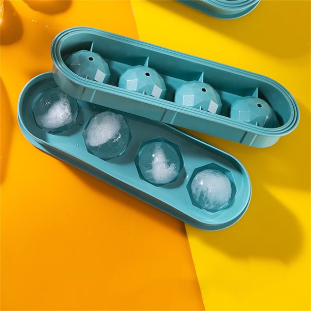 ¡Oferta de bandejas de hielo de silicona Dusknt! Juego de bandejas redondas apilables con tapa: crea de 4 a 13 bandejas redondas para el congelador. Fáciles de desmoldar y resistentes. Pequeña