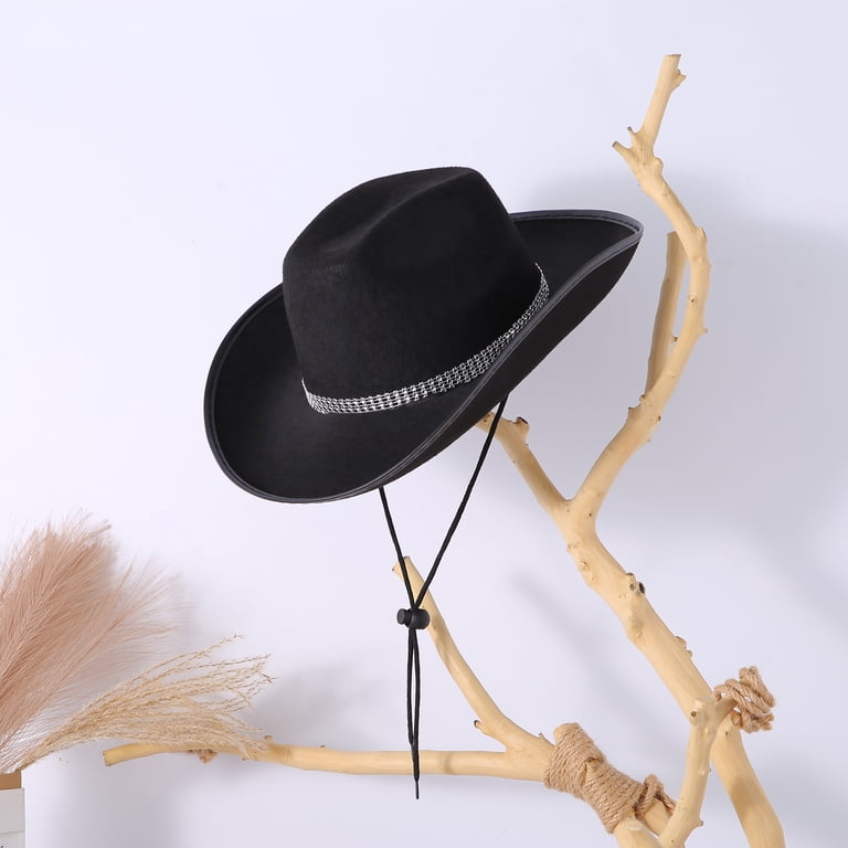 Cathery Adult Glitter White Black Cowboy Hats Western 
