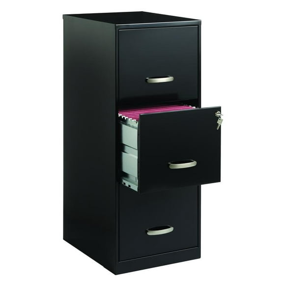 Archivero Metálico Hirsh 3 Gavetas Carta Negro