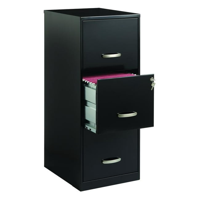 Archivero Metálico Hirsh 3 Gavetas Carta Negro