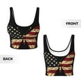 thumbnail image 6 of Sports Bras for Women Workout Tank Tops, Patriotic USA Butterfly Art Running Vest with Removable Cups, 6 of 7