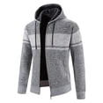 thumbnail image 1 of Gibobby Sueter para hombre con cierre completo Cárdigan con cuello para hombre, chamarra de invierno(Gris,XG), 1 of 4