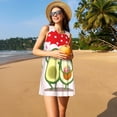thumbnail image 3 of Picia Avocado Lovers Wearing Umbrella Print Women’s Sleeveless Midi Swing Dress – A-Line Pleated Tank Sundress, Comfortable and Flowy T-Shirt Dress, 3 of 7
